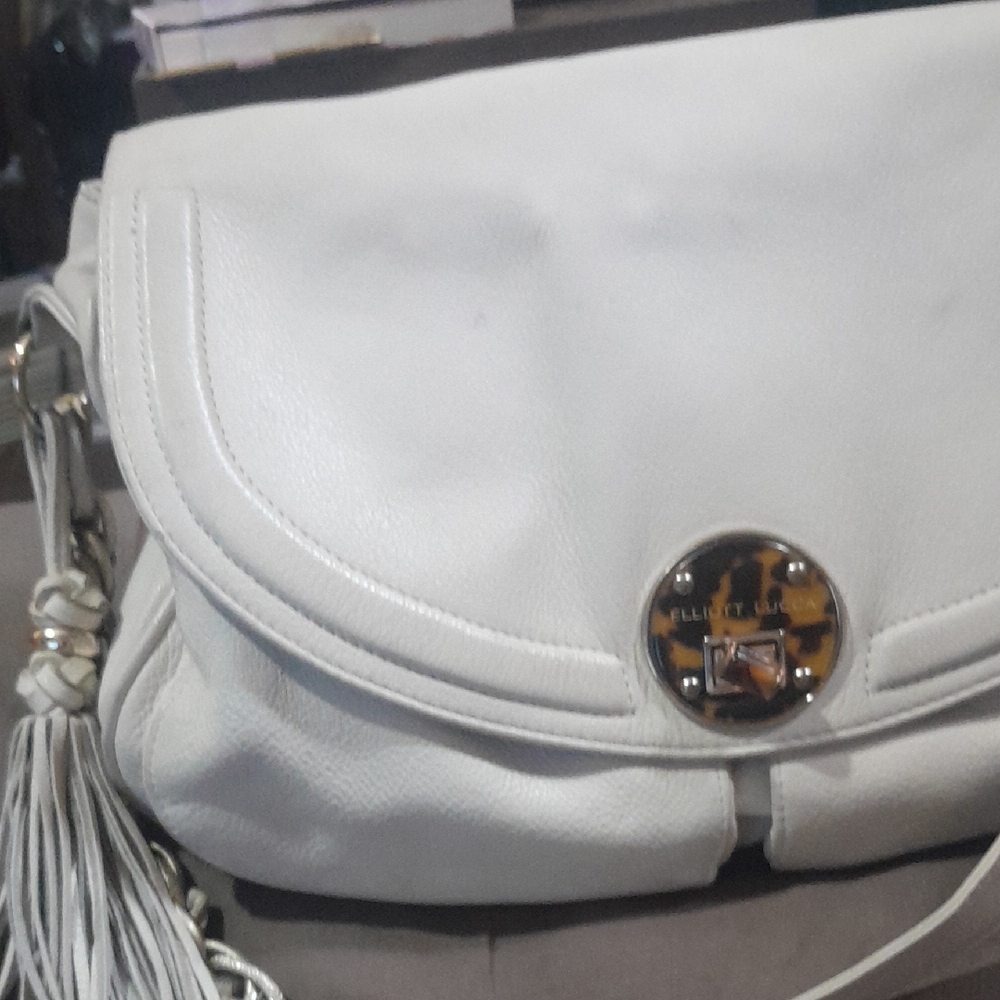 Elliott Lucca Cream Shoulder Bag with Tassel